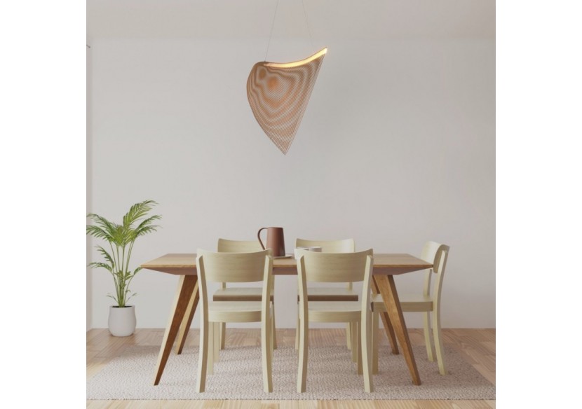 Suspension design en bois "Bogam 80"-32W-diamètre 80cm - BD2207-80-BC - Barcelona LED Suspension design en bois "Bogam 80"-32W-diamètre 80cm - BD2207-80-BC - Barcelona LED