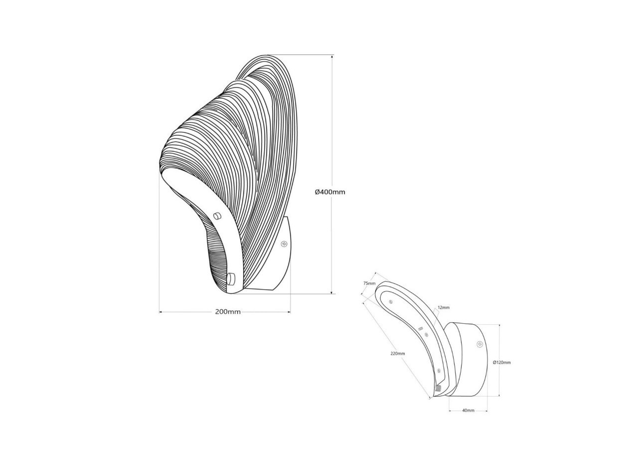 Applique design en bois "Ronda"-16W-diamètre 40cm - BW2207-40 - Barcelona LED