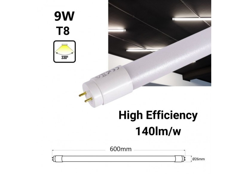Lot de 100-Tube LED T8 60cm-9W-140lm/W - K4012-100BN - Barcelona LED
