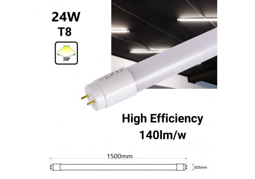 Lot de 25-Tube LED T8 150cm-24W-140lm/W - K4014-25BF - Barcelona LED