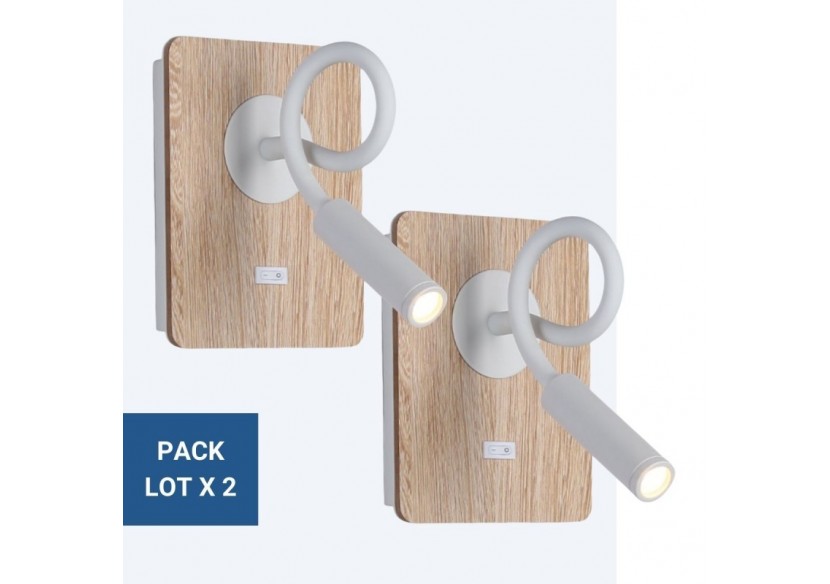 Lot de 2-Applique liseuse flexible "LONDON"-Puce CREE-3W-Blanc - K1511-2B - Barcelona LED Lot de 2-Applique liseuse flexible "LONDON"-Puce CREE-3W-Blanc - K1511-2B - Barcelona LED