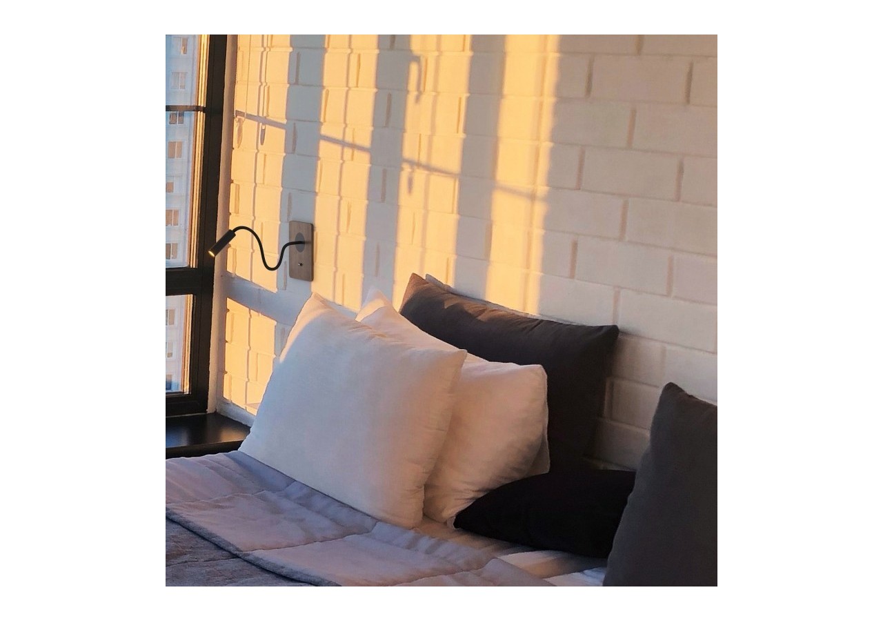 Lot de 2-Applique liseuse flexible "LONDON"-Puce CREE-3W-Noir - K1511-2N - Barcelona LED