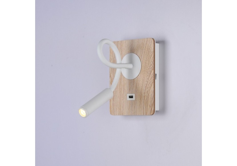 Lot de 2-Applique liseuse flexible avec port USB "LONDON USB"-Puce CREE-3W-Blanc - K1511-USB-2B - Barcelona LED Lot de 2-Applique liseuse flexible avec port USB "LONDON USB"-Puce CREE-3W-Blanc - K1511-USB-2B - Barcelona LED