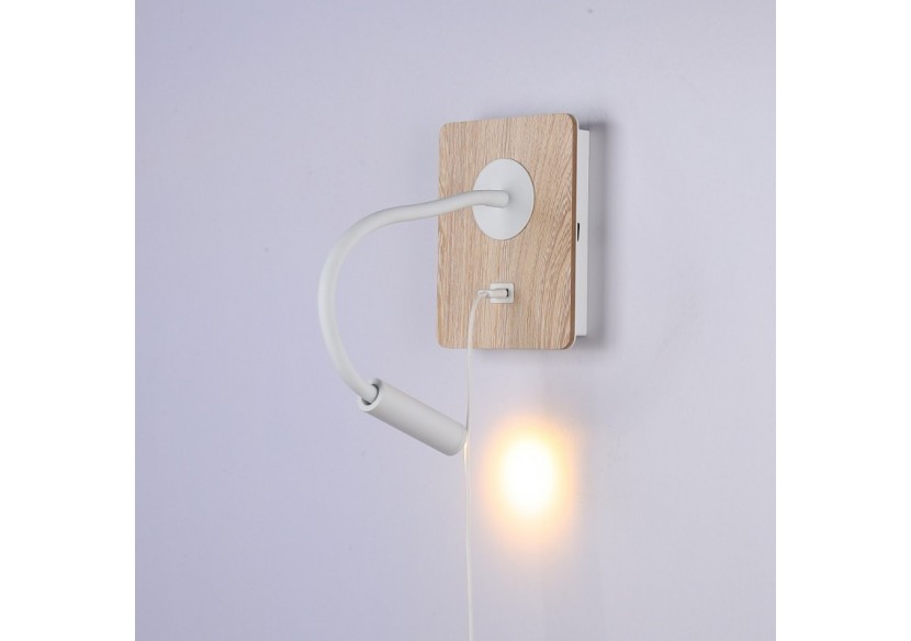 Lot de 2-Applique liseuse flexible avec port USB "LONDON USB"-Puce CREE-3W-Blanc - K1511-USB-2B - Barcelona LED Lot de 2-Applique liseuse flexible avec port USB "LONDON USB"-Puce CREE-3W-Blanc - K1511-USB-2B - Barcelona LED
