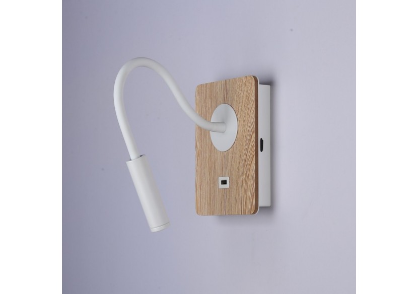 Lot de 2-Applique liseuse flexible avec port USB "LONDON USB"-Puce CREE-3W-Blanc - K1511-USB-2B - Barcelona LED Lot de 2-Applique liseuse flexible avec port USB "LONDON USB"-Puce CREE-3W-Blanc - K1511-USB-2B - Barcelona LED