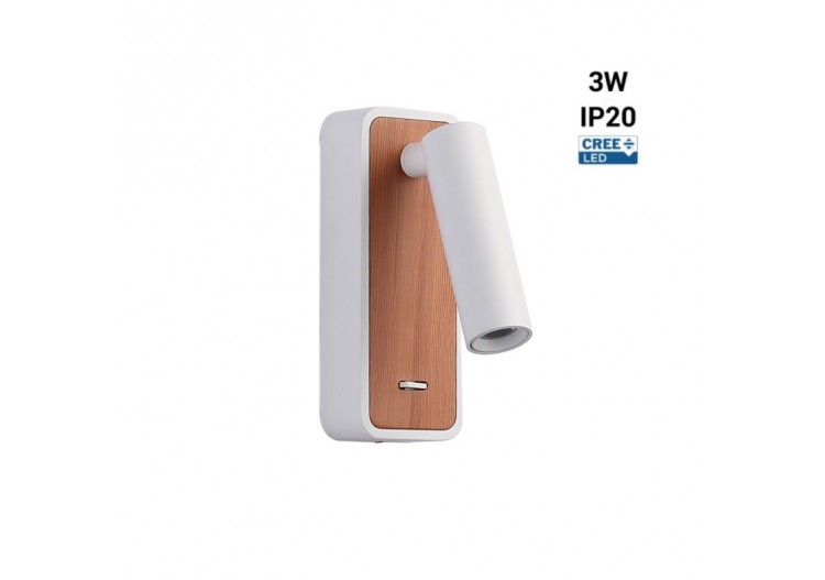 Lot de 2-Applique liseuse "Irene"-3W-Puce CREE-Blanc - K1549-2B - Barcelona LED 2