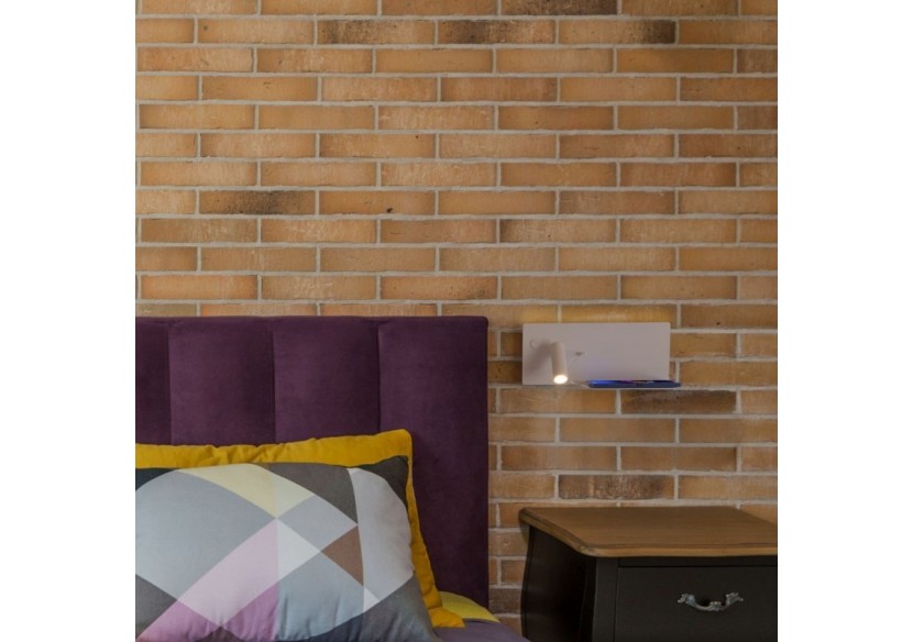 Lot de 2-Applique liseuse avec port USB "Kerta"-Double éclairage-3W+7W-Blanc - K1512-USB-2B - Barcelona LED Lot de 2-Applique liseuse avec port USB "Kerta"-Double éclairage-3W+7W-Blanc - K1512-USB-2B - Barcelona LED