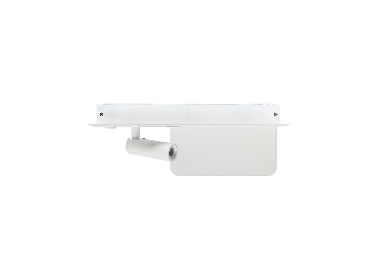 Lot de 2-Applique liseuse avec port USB "Kerta"-Double éclairage-3W+7W-Blanc - K1512-USB-2B - Barcelona LED