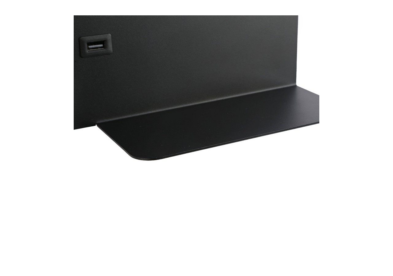 Lot de 2-Applique liseuse avec port USB "Kerta"-Double éclairage-3W+7W-Noir - K1512-USB-2N - Barcelona LED