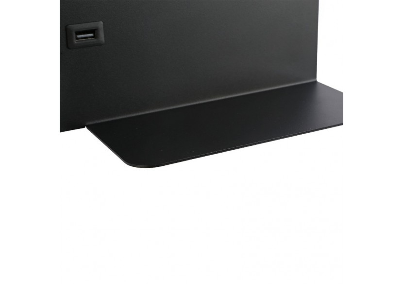 Lot de 2-Applique liseuse avec port USB "Kerta"-Double éclairage-3W+7W-Noir - K1512-USB-2N - Barcelona LED