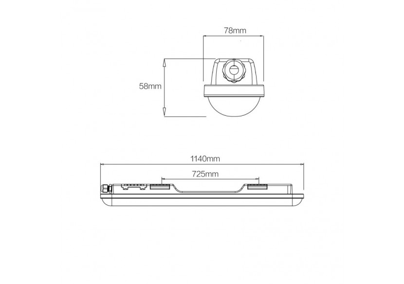 Lot x 24-Réglette étanche LED connectable 36W-120cm-IP65 - K8420-24-120BF - Barcelona LED