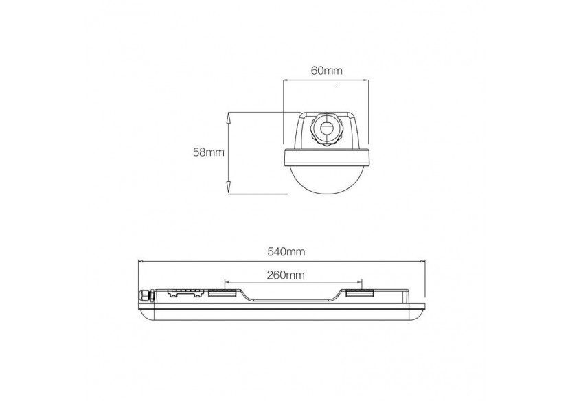 Lot x 40-Réglette étanche LED connectable 9W-60cm-IP65-4000K - K8420-40-60BN - Barcelona LED