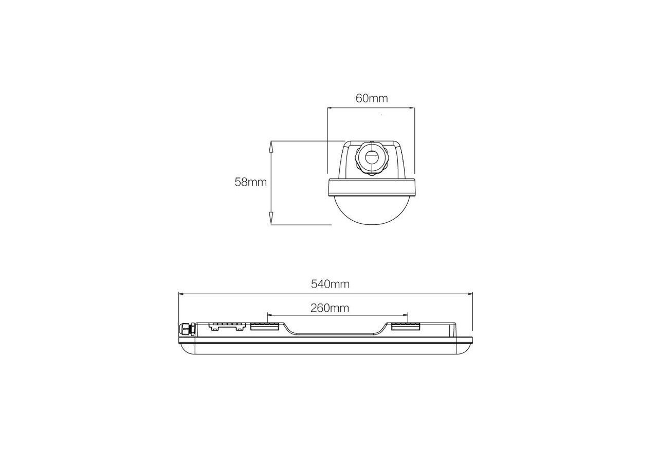 Lot x 20-Réglette étanche LED connectable 9W-60cm-IP65-4000K - K8420-20-60BN - Barcelona LED