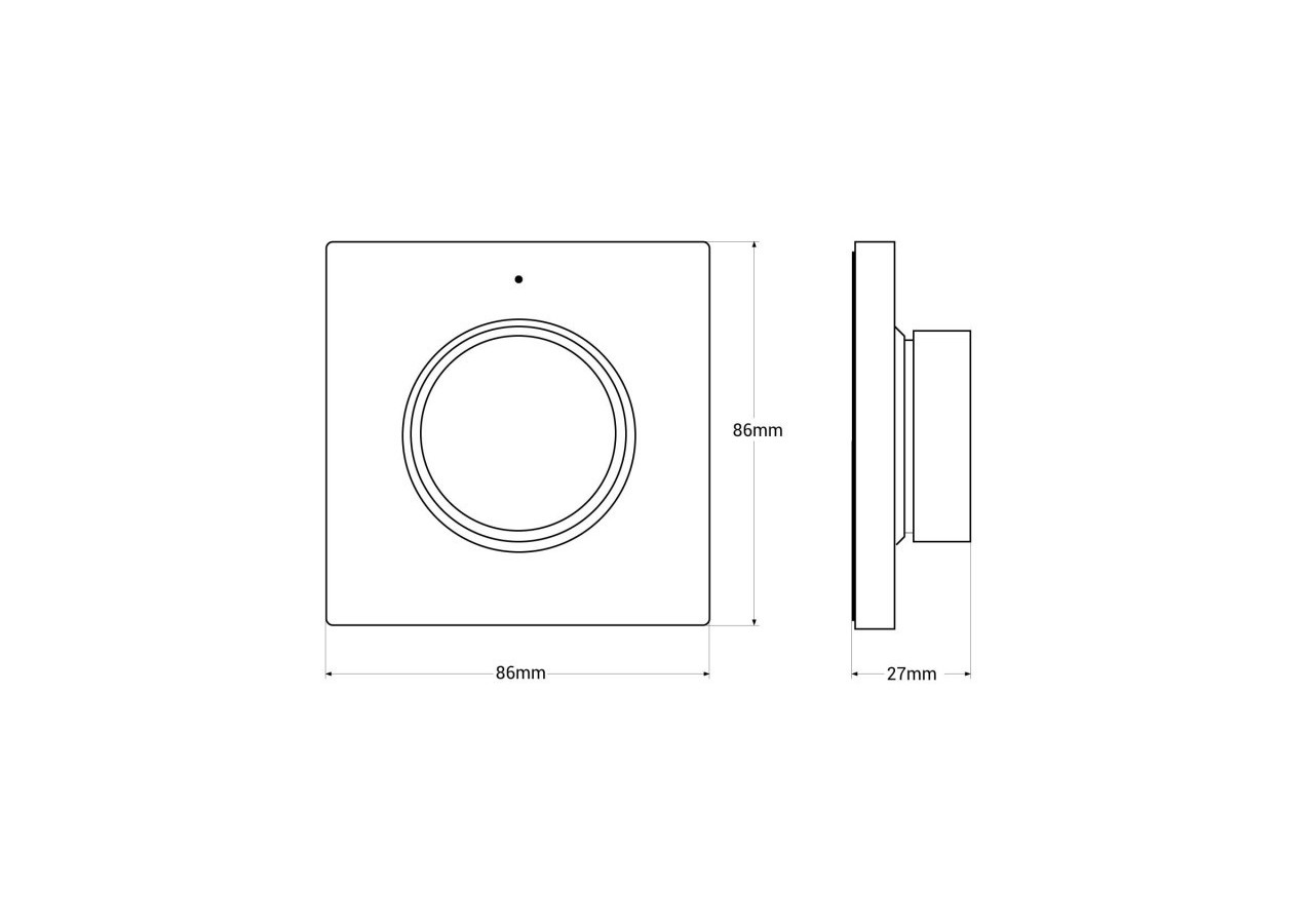 Interrupteur variateur rotatif RF-Monochrome + CCT-Base magnétique-Mi Light-Noir - K1B - Barcelona LED