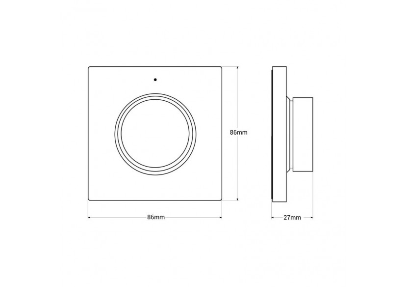 Interrupteur variateur rotatif RF-Monochrome + CCT-Base magnétique-Mi Light-Noir - K1B - Barcelona LED