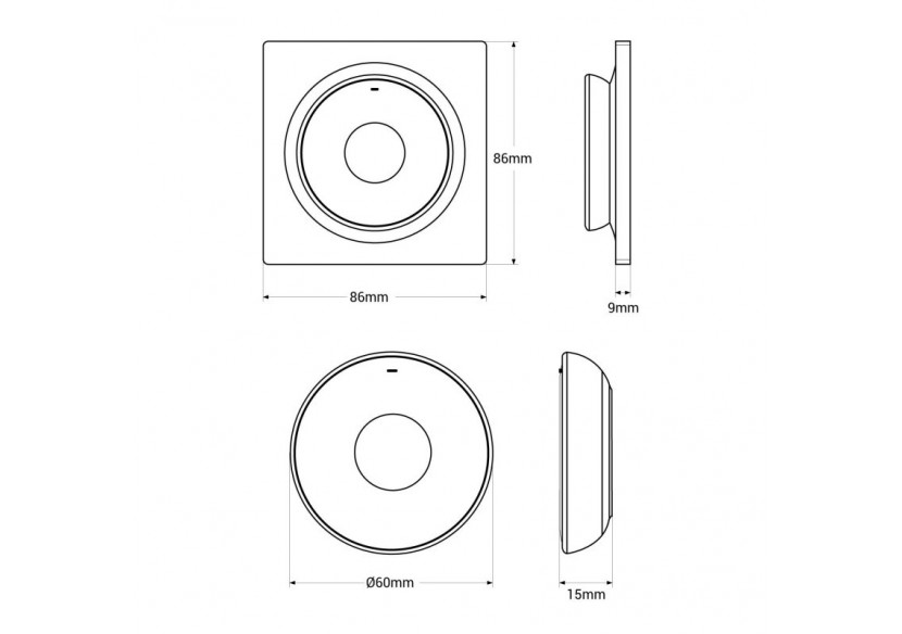 Mini variateur de lumière RF-Monochrome + CCT-Base magnétique-Mi Light-Blanc - K2 - Barcelona LED
