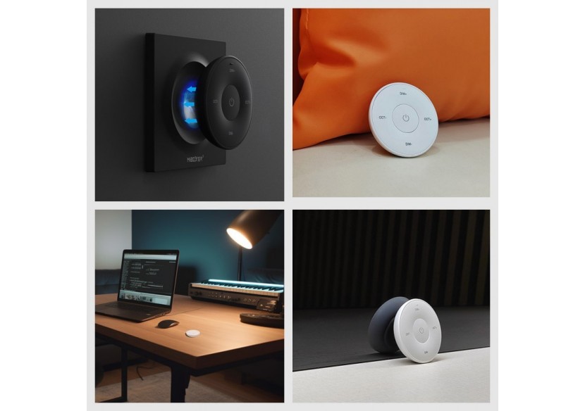 Mini variateur de lumière RF-Monochrome + CCT-Base magnétique-Mi Light-Noir - K2B - Barcelona LED