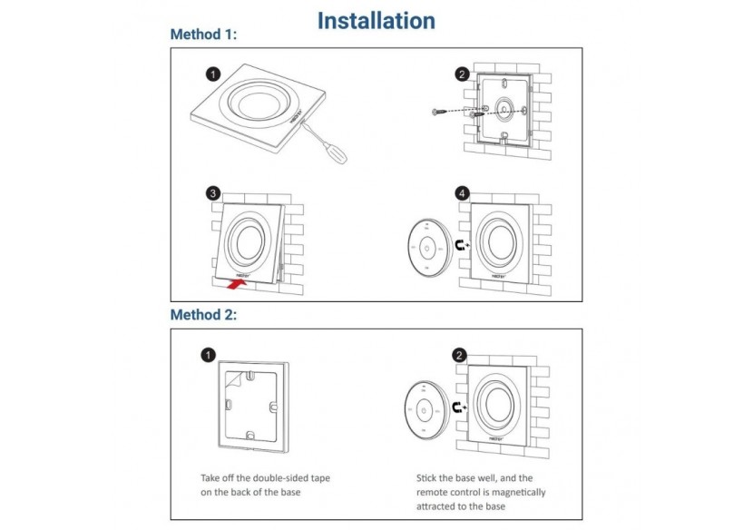 Mini variateur de lumière RF-Monochrome + CCT-Base magnétique-Mi Light-Noir - K2B - Barcelona LED