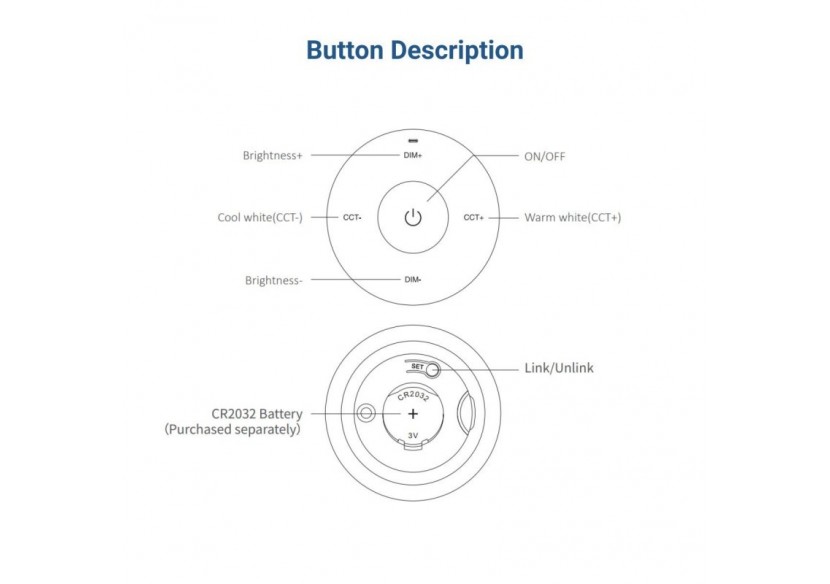 Mini variateur de lumière RF-Monochrome + CCT-Base magnétique-Mi Light-Noir - K2B - Barcelona LED
