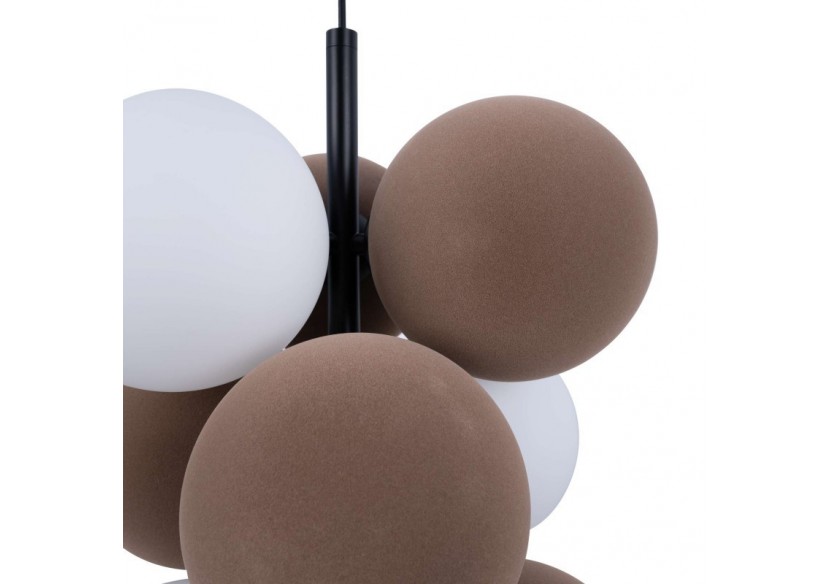 Suspension acoustique verticale "DRAC"-4 globes lumineux et 6 globes absorbants - B206-V-CB - Barcelona LED