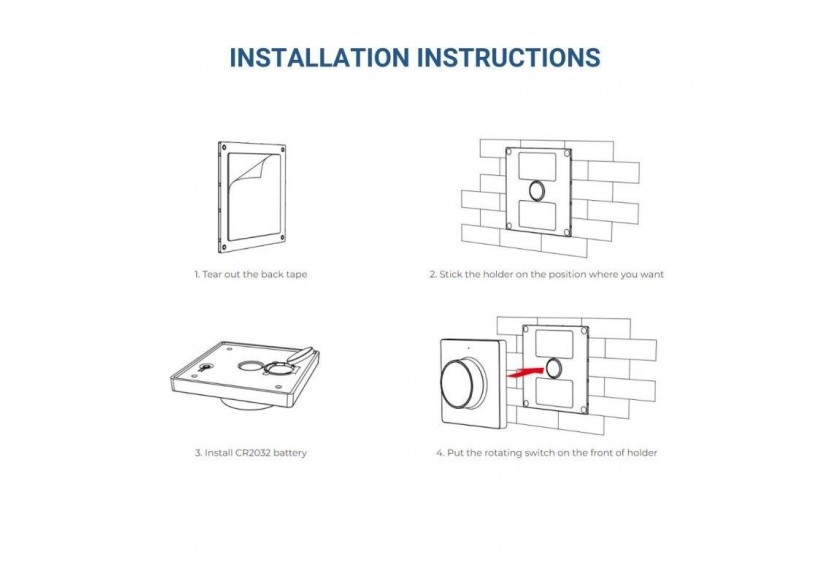 Interrupteur variateur rotatif RF-Monochrome + CCT-Base magnétique-Mi Light-Blanc - K1 - Barcelona LED
