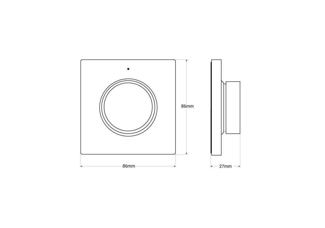 Interrupteur variateur rotatif RF-Monochrome + CCT-Base magnétique-Mi Light-Blanc - K1 - Barcelona LED