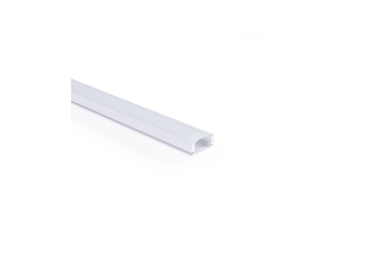 Profilé de surface en aluminium avec diffuseur-Kit complet-17x8mm-Ruban LED jusqu'à 12 mm-2m - BXT-164-B - Barcelona LED