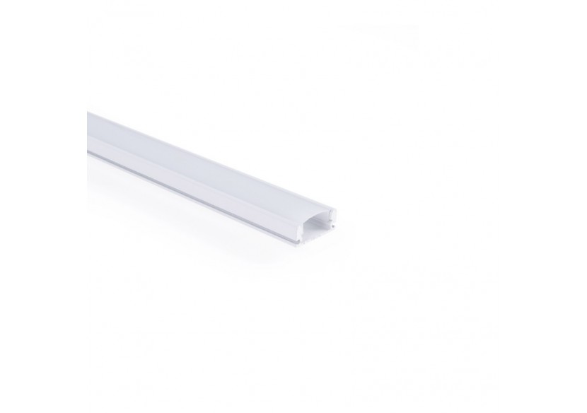 Profilé de surface en aluminium avec diffuseur-Kit complet-17x8mm-Ruban LED jusqu'à 12 mm-2m - BXT-164-B - Barcelona LED