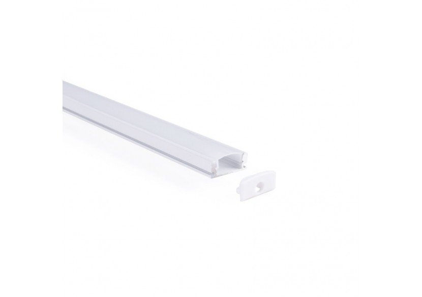 Profilé de surface en aluminium avec diffuseur-Kit complet-17x8mm-Ruban LED jusqu'à 12 mm-2m - BXT-164-B - Barcelona LED