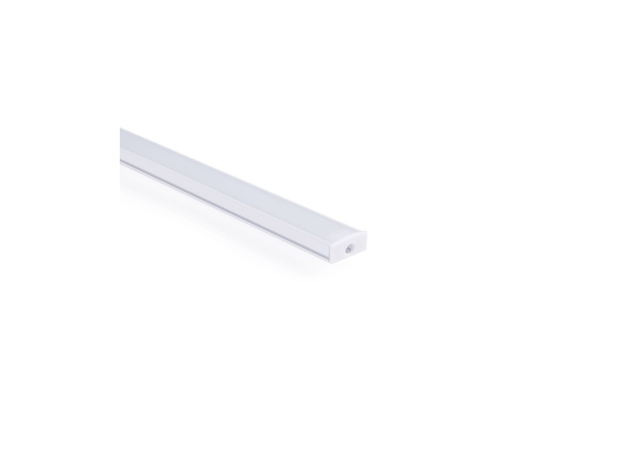 Profilé de surface en aluminium avec diffuseur-Kit complet-17x8mm-Ruban LED jusqu'à 12 mm-2m - BXT-164-B - Barcelona LED