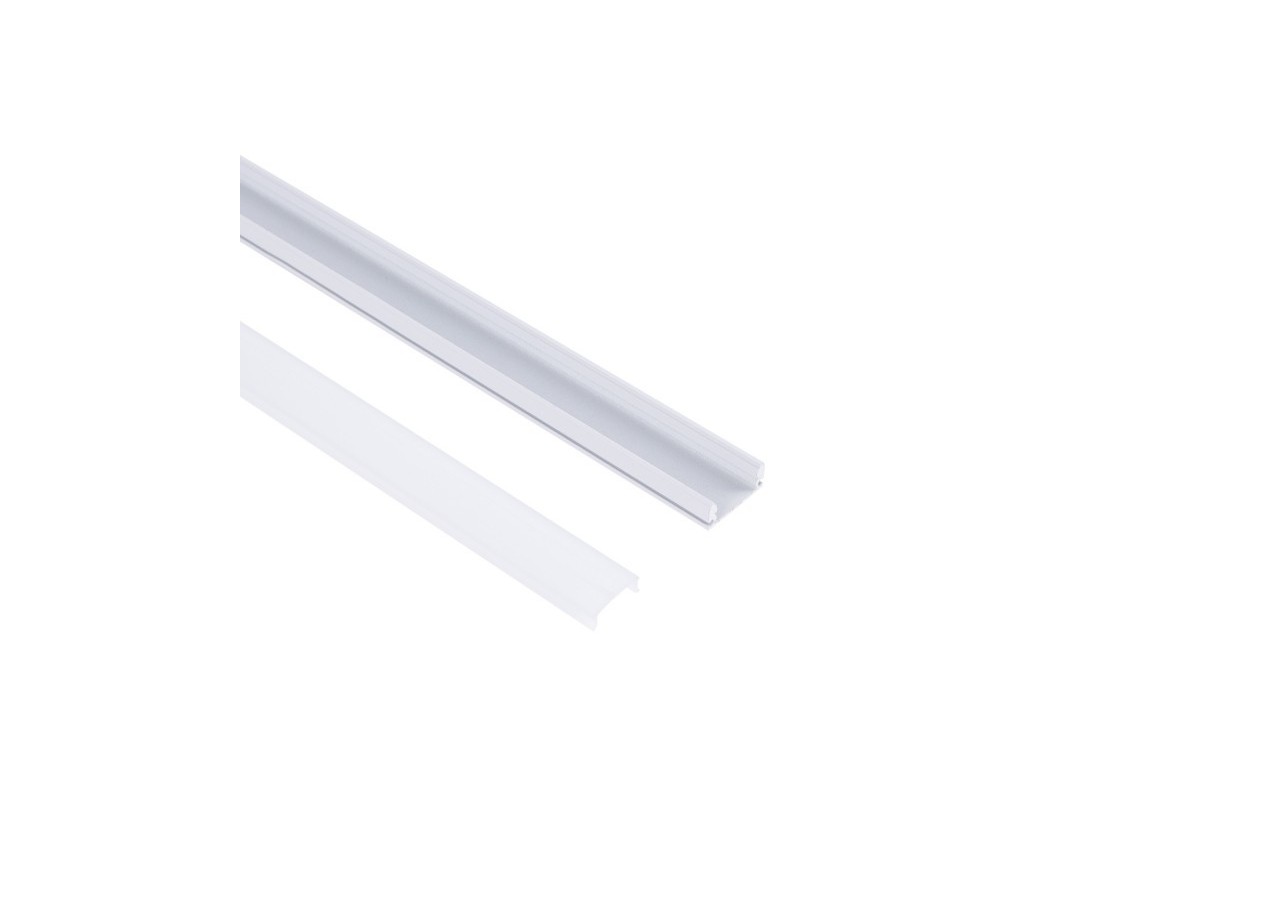 Profilé de surface en aluminium avec diffuseur-Kit complet-17x8mm-Ruban LED jusqu'à 12 mm-2m - BXT-164-B - Barcelona LED