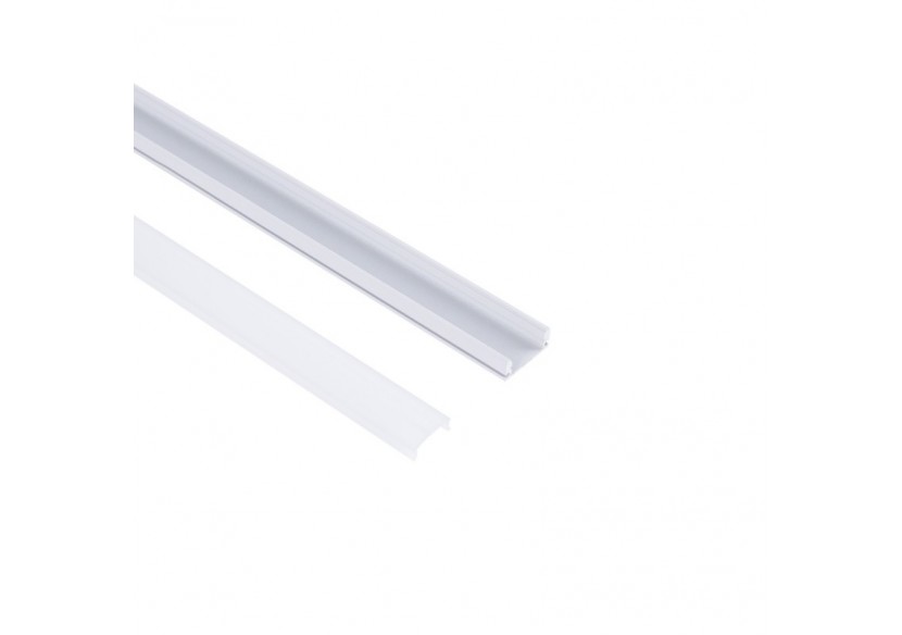 Profilé de surface en aluminium avec diffuseur-Kit complet-17x8mm-Ruban LED jusqu'à 12 mm-2m - BXT-164-B - Barcelona LED