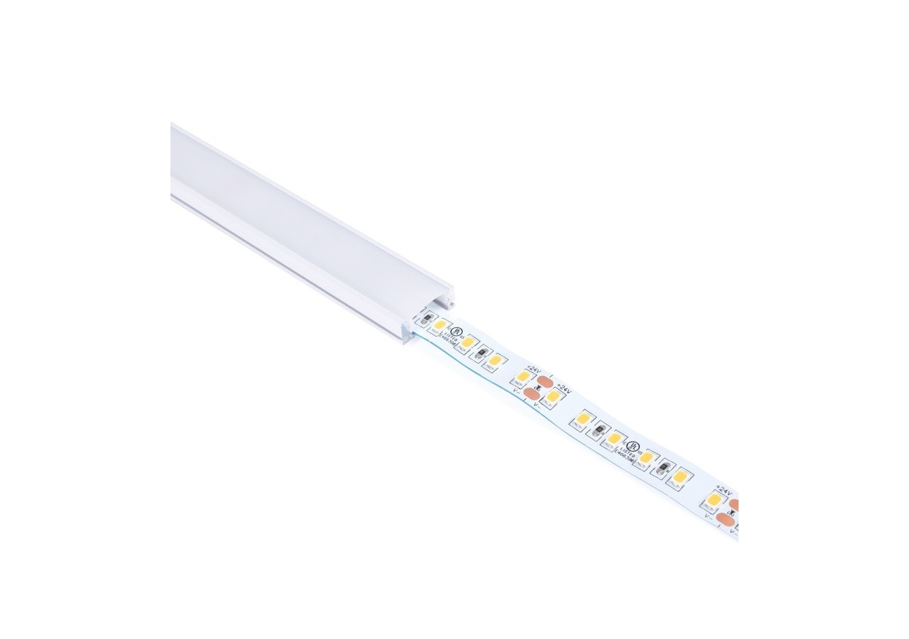 Profilé de surface en aluminium avec diffuseur-Kit complet-17x8mm-Ruban LED jusqu'à 12 mm-2m - BXT-164-B - Barcelona LED