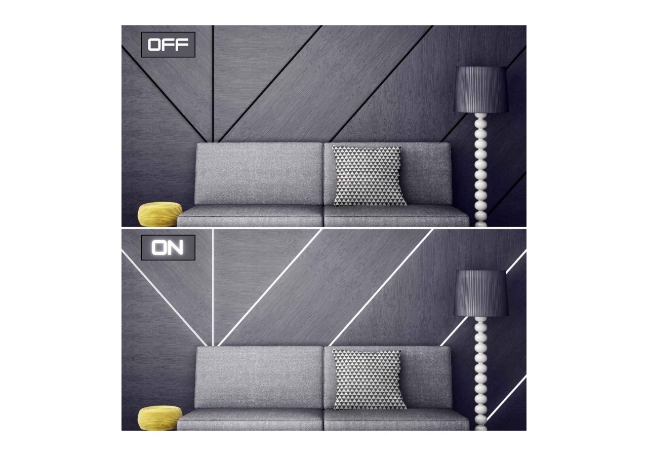Profilé encastré en aluminium-Kit complet-24,5 x 7mm-Ruban LED jusqu'à 12 mm-2m - BXT-163-N - Barcelona LED