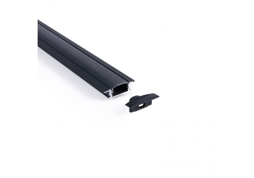 Profilé encastré en aluminium-Kit complet-24,5 x 7mm-Ruban LED jusqu'à 12 mm-2m - BXT-163-N - Barcelona LED