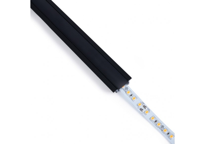 Profilé encastré en aluminium-Kit complet-24,5 x 7mm-Ruban LED jusqu'à 12 mm-2m - BXT-163-N - Barcelona LED