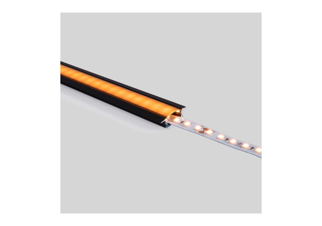 Profilé encastré en aluminium-Kit complet-24,5 x 7mm-Ruban LED jusqu'à 12 mm-2m - BXT-163-N - Barcelona LED