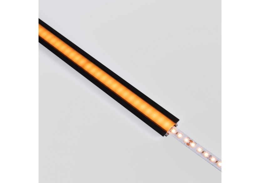 Profilé encastré en aluminium-Kit complet-24,5 x 7mm-Ruban LED jusqu'à 12 mm-2m - BXT-163-N - Barcelona LED