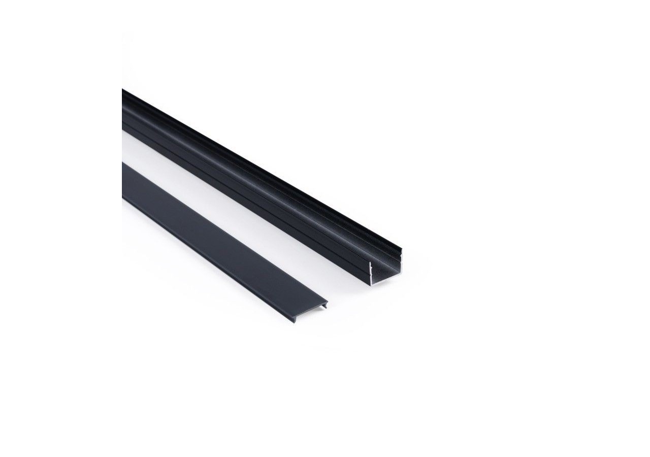 Profilé de surface en aluminium avec diffuseur-Kit complet-18 x13mm-Ruban LED jusqu'à 15 mm-2m - BXT-340-N - Barcelona LED