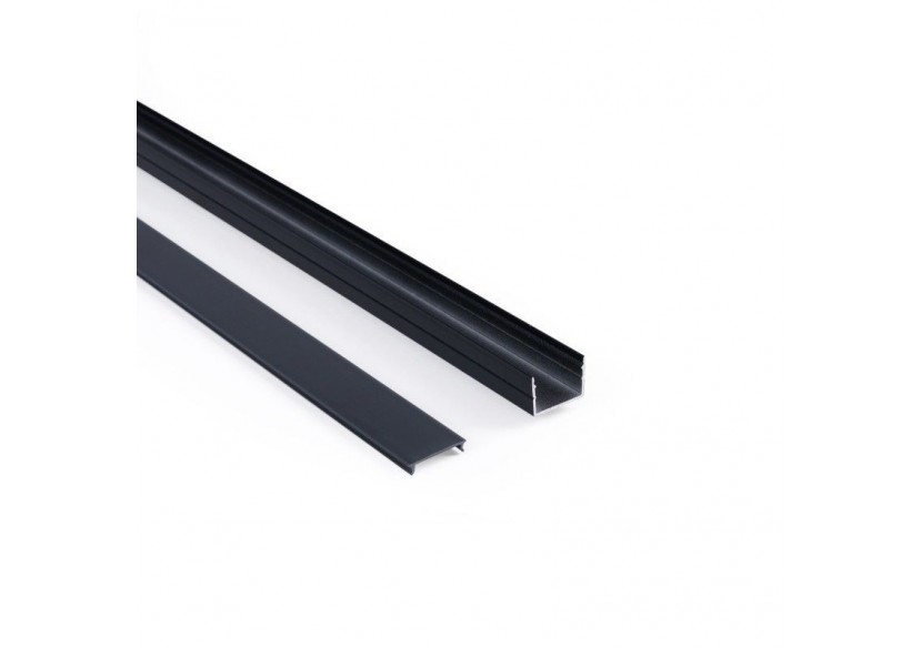 Profilé de surface en aluminium avec diffuseur-Kit complet-18 x13mm-Ruban LED jusqu'à 15 mm-2m - BXT-340-N - Barcelona LED