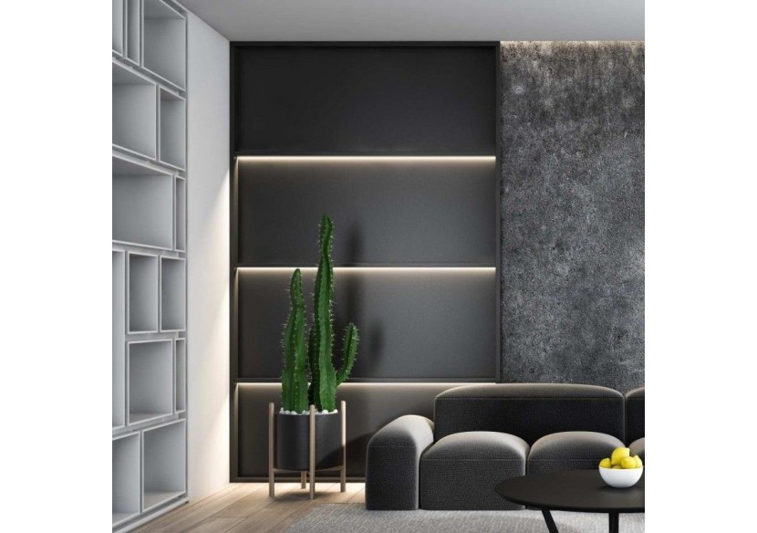 Profilé de surface en aluminium avec diffuseur-Kit complet-18 x13mm-Ruban LED jusqu'à 15 mm-2m - BXT-340-N - Barcelona LED