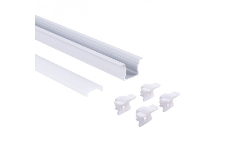 Profilé encastré en aluminium-Kit complet-25 x 14,5mm-Ruban LED jusqu'à 12 mm-2m - BXT-394-B - Barcelona LED