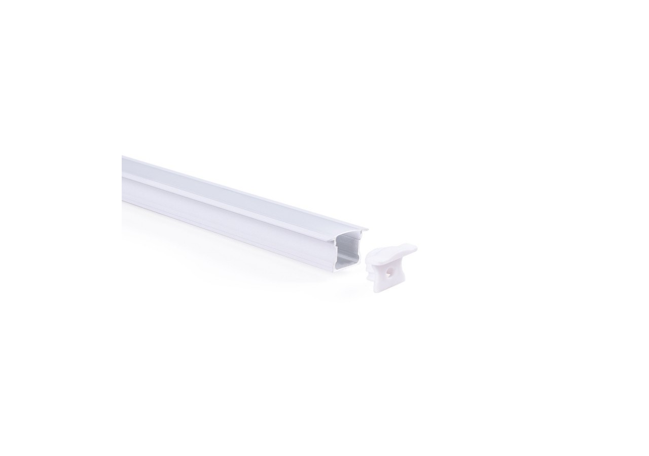 Profilé encastré en aluminium-Kit complet-25 x 14,5mm-Ruban LED jusqu'à 12 mm-2m - BXT-394-B - Barcelona LED