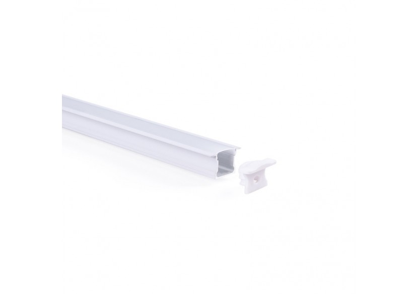 Profilé encastré en aluminium-Kit complet-25 x 14,5mm-Ruban LED jusqu'à 12 mm-2m - BXT-394-B - Barcelona LED