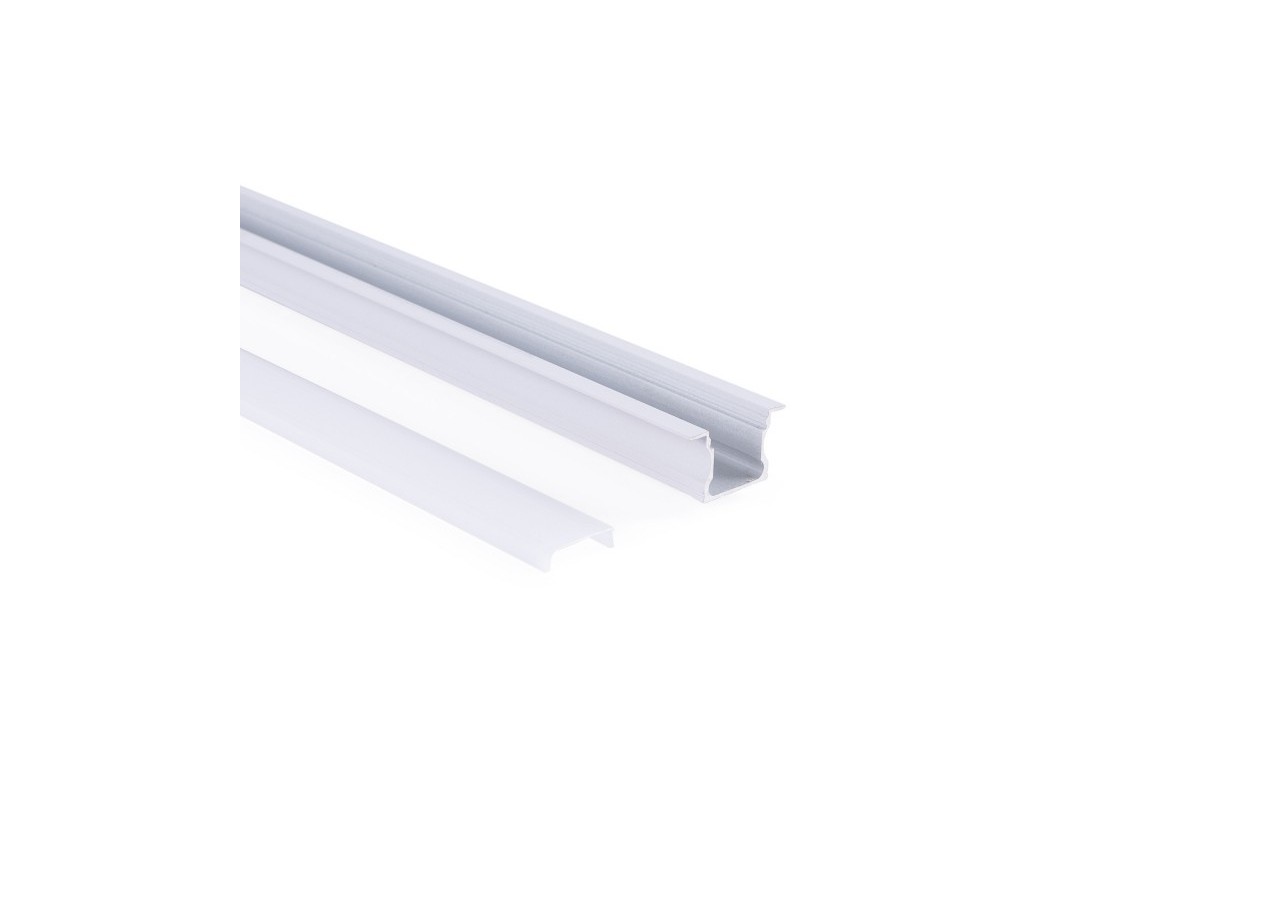 Profilé encastré en aluminium-Kit complet-25 x 14,5mm-Ruban LED jusqu'à 12 mm-2m - BXT-394-B - Barcelona LED