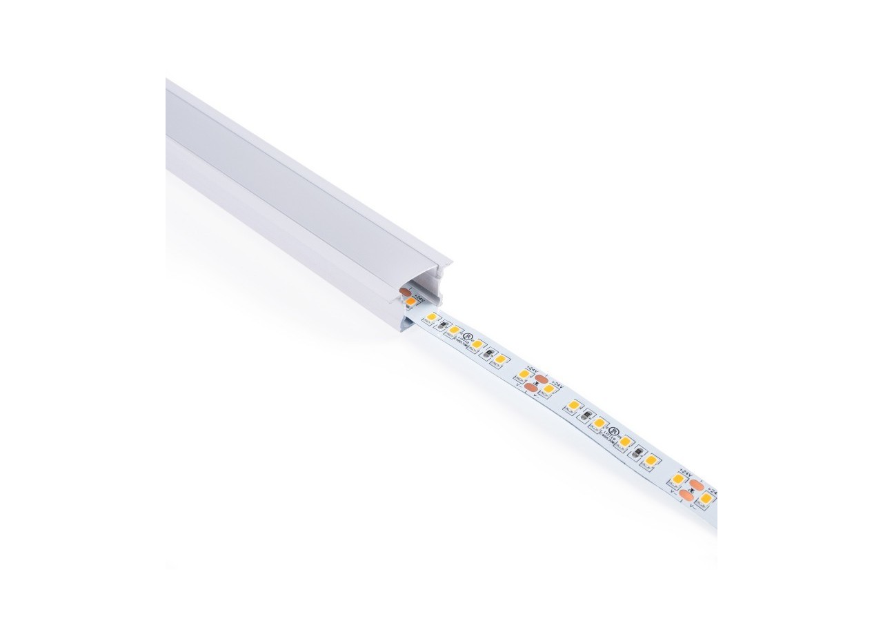 Profilé encastré en aluminium-Kit complet-25 x 14,5mm-Ruban LED jusqu'à 12 mm-2m - BXT-394-B - Barcelona LED