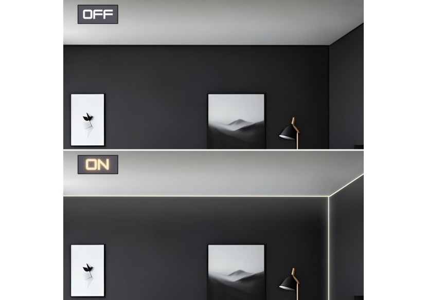 Profilé d'angle en aluminium avec diffuseur-Kit complet-20x20mm -Ruban LED jusqu'à 10mm-2m - BXT-632-N - Barcelona LED