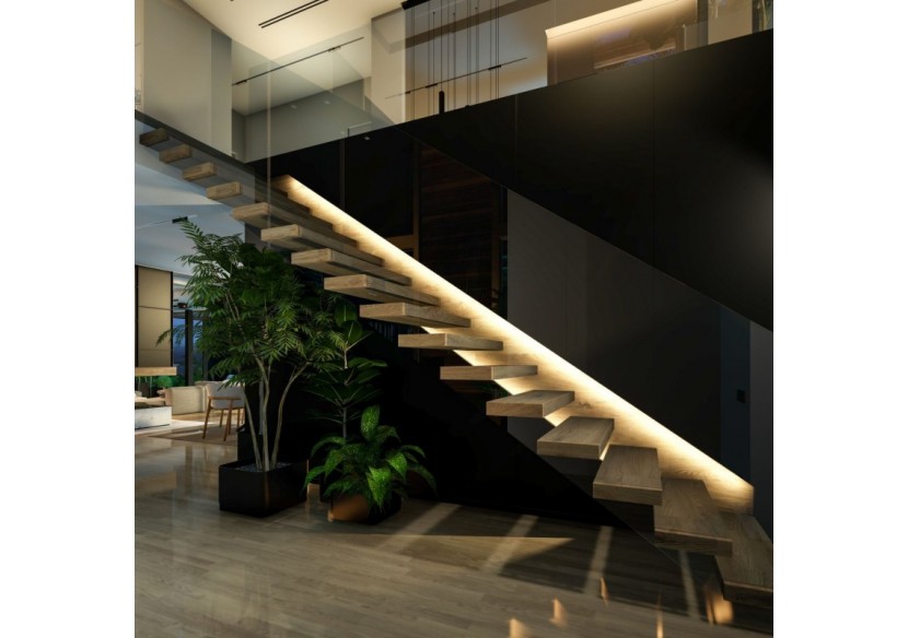 Profilé d'angle en aluminium avec diffuseur-Kit complet-20x20mm -Ruban LED jusqu'à 10mm-2m - BXT-632-N - Barcelona LED