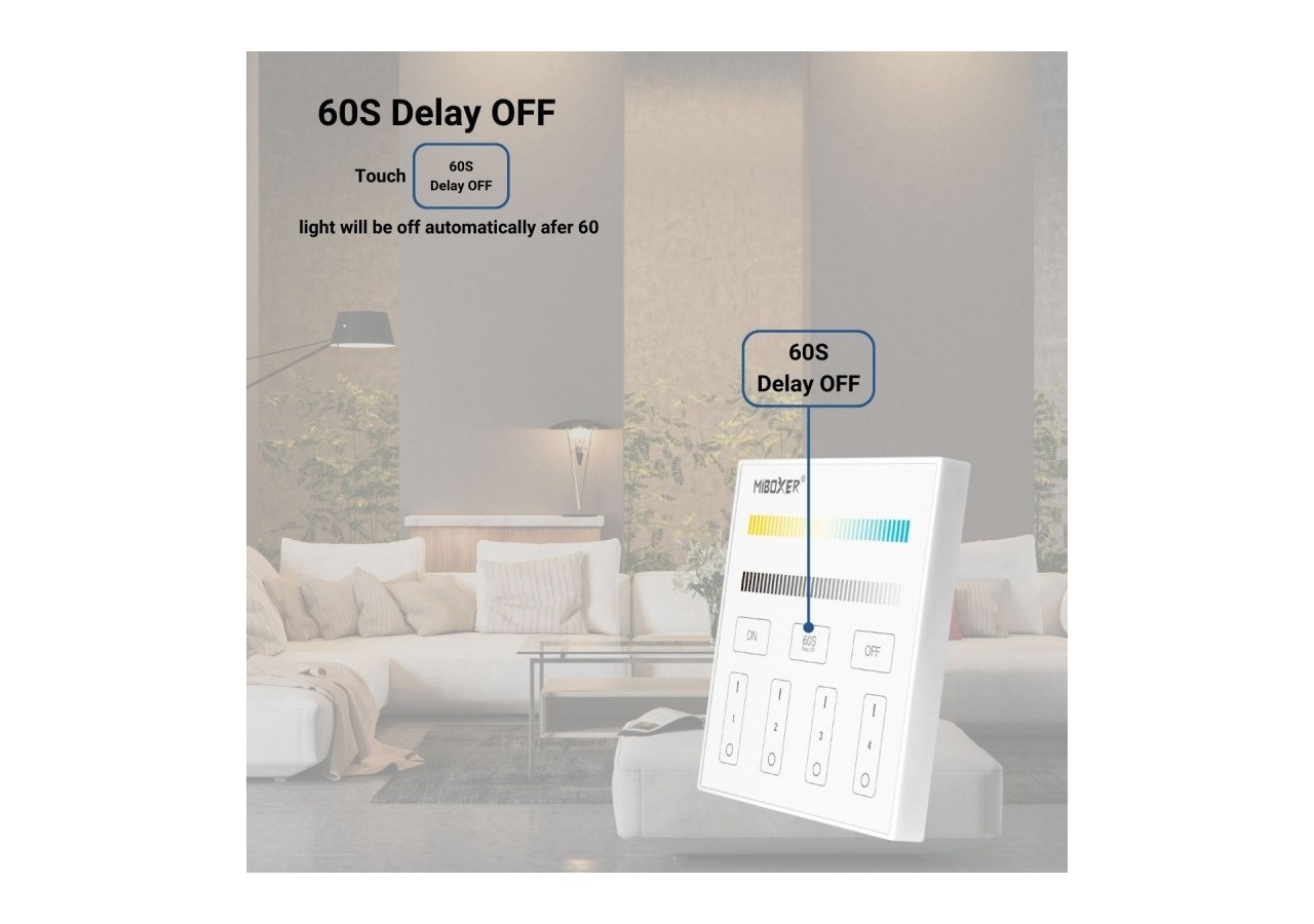 Télécommande murale 4 zones CCT RF-Mi-Light-Blanc - B2 - Barcelona LED