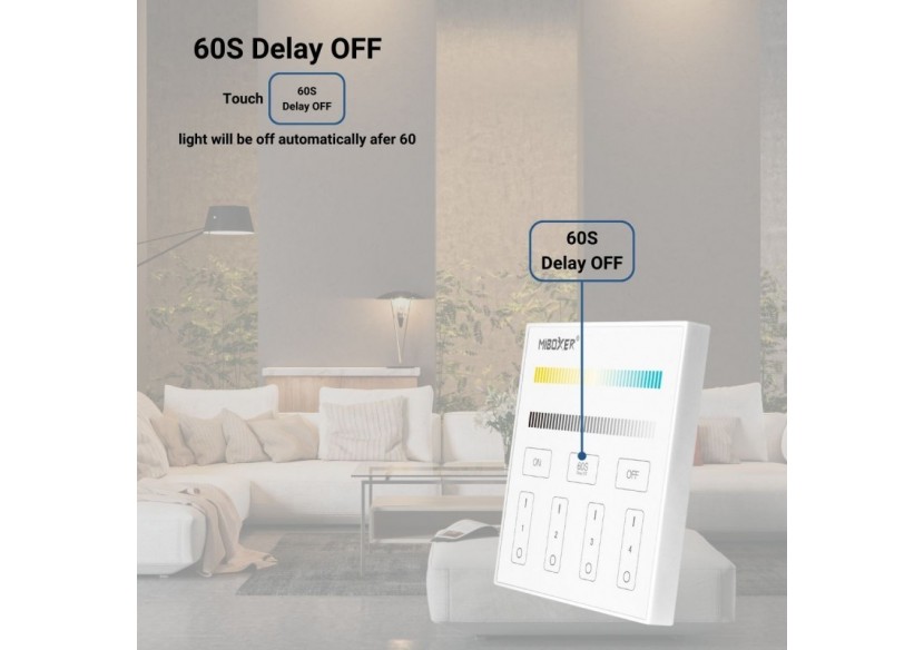 Télécommande murale 4 zones CCT RF-Mi-Light-Blanc - B2 - Barcelona LED